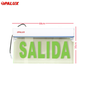 Señal Acrílica LED de Salida Marca Opalux 68x35cm