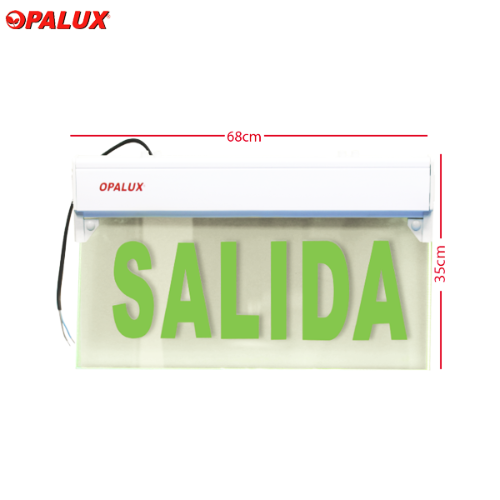 Señal Acrílica LED de Salida Marca Opalux 68x35cm