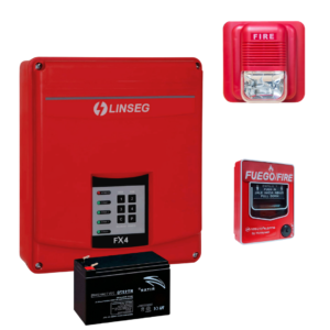 Kit de alarma contra incendio Linseg 4 Zonas