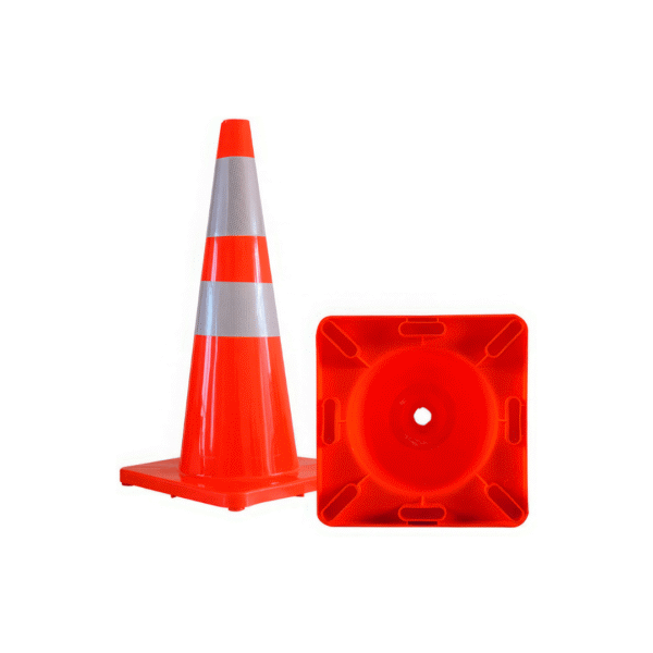 Cono de seguridad de 28" (70 cm) con cinta doble reflectiva