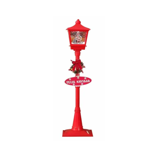 Farol De Pie Para Navidad - Incluye Letrero