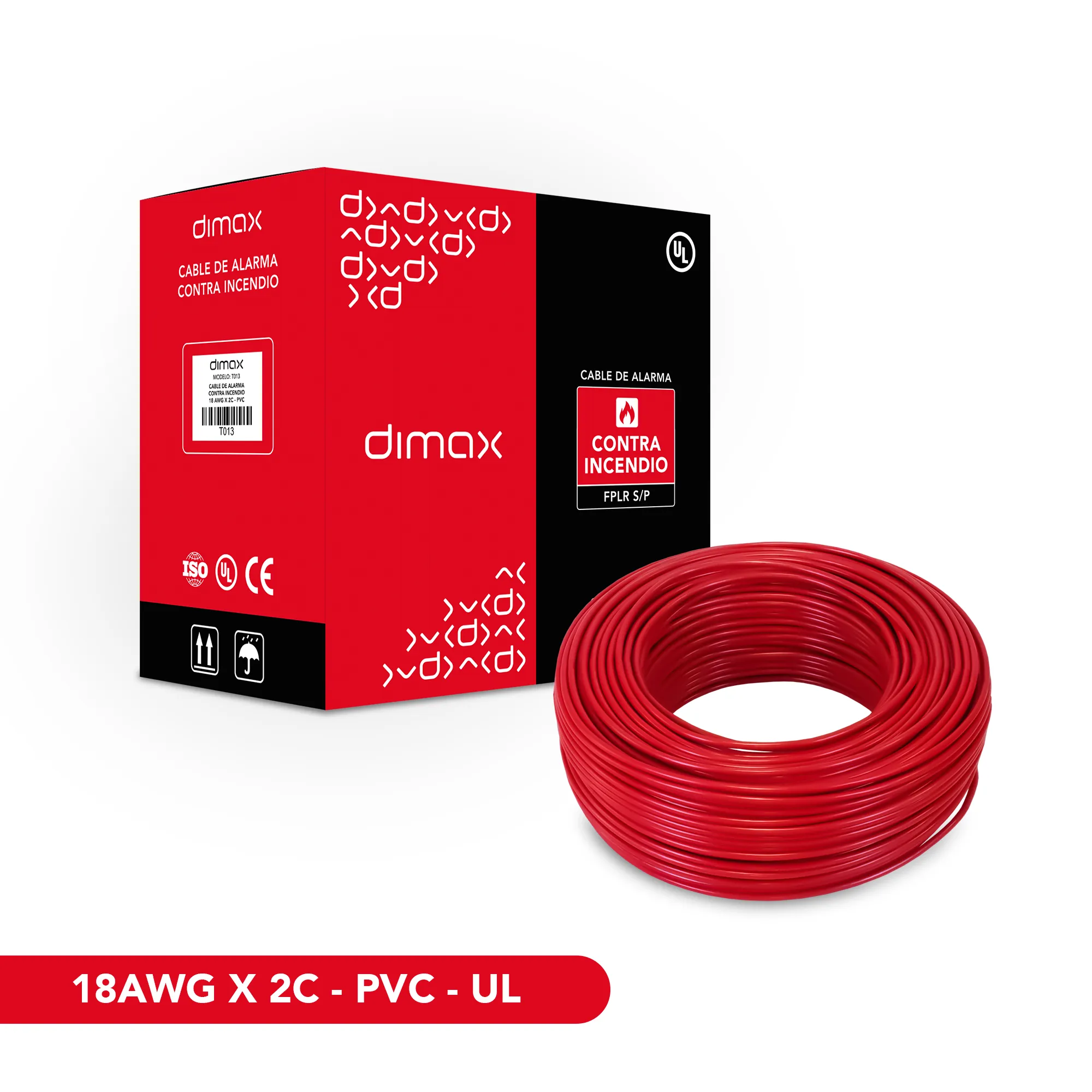 Cable contra incendio Dimax T013 FPLR 2×18 Sin Apantallar PVC | Damajer